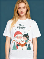 Graphic T-shirt - Kids & Adult Christmas Matching Tee (Santa, Snowman & Child)