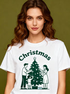 Graphic T-shirt - Kids & Adult Christmas Matching Tee (Minimal Tree)