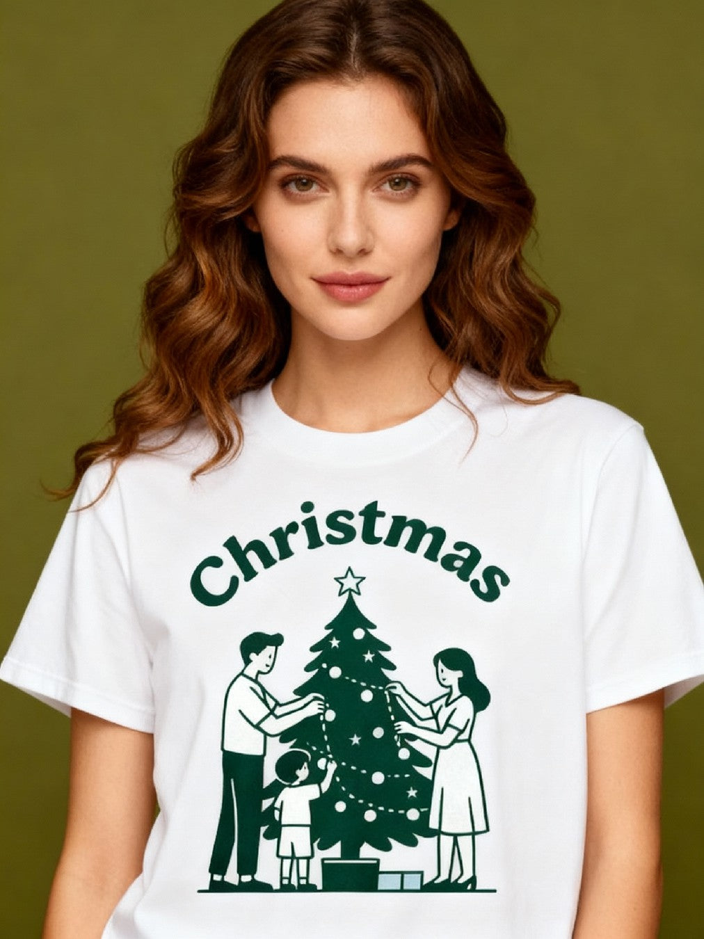 Graphic T-shirt - Kids & Adult Christmas Matching Tee (Minimal Tree)