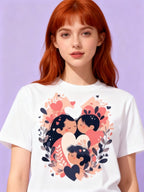 Graphic T-shirt - Sisters Matching Tee (Leaves & Flowers)