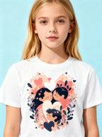 Graphic T-shirt - Sisters Matching Tee (Leaves & Flowers)