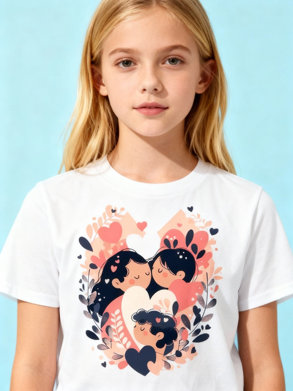Graphic T-shirt - Sisters Matching Tee (Leaves & Flowers)