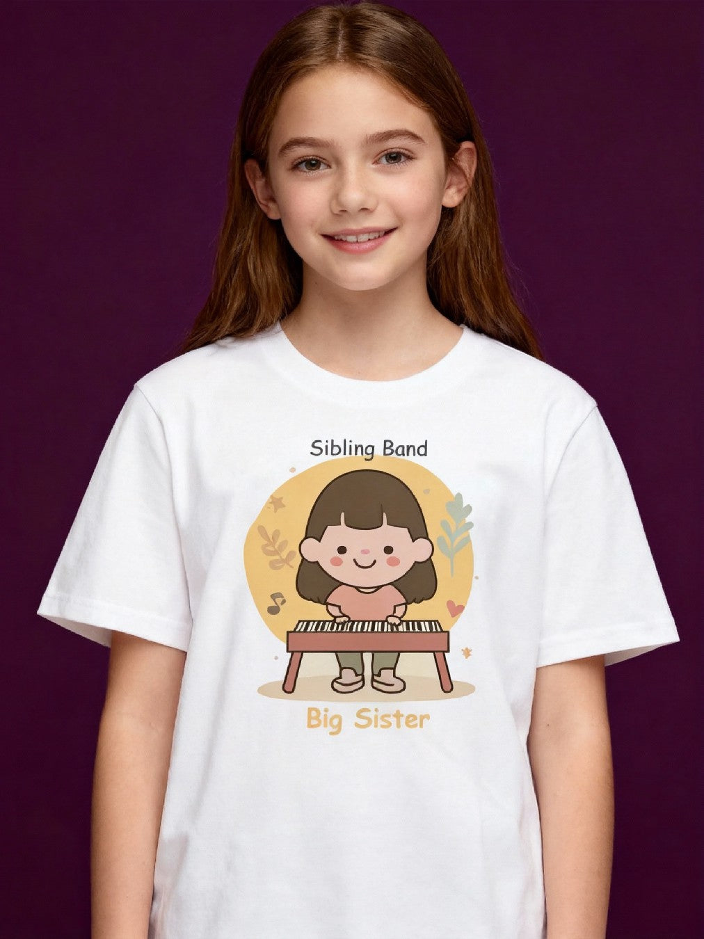 Graphic T-shirt - Piano Girl Matching Tee (Sibling Band)