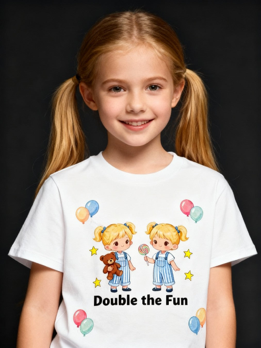 Graphic T-shirt - Twins Matching Tee (Double The Fun)