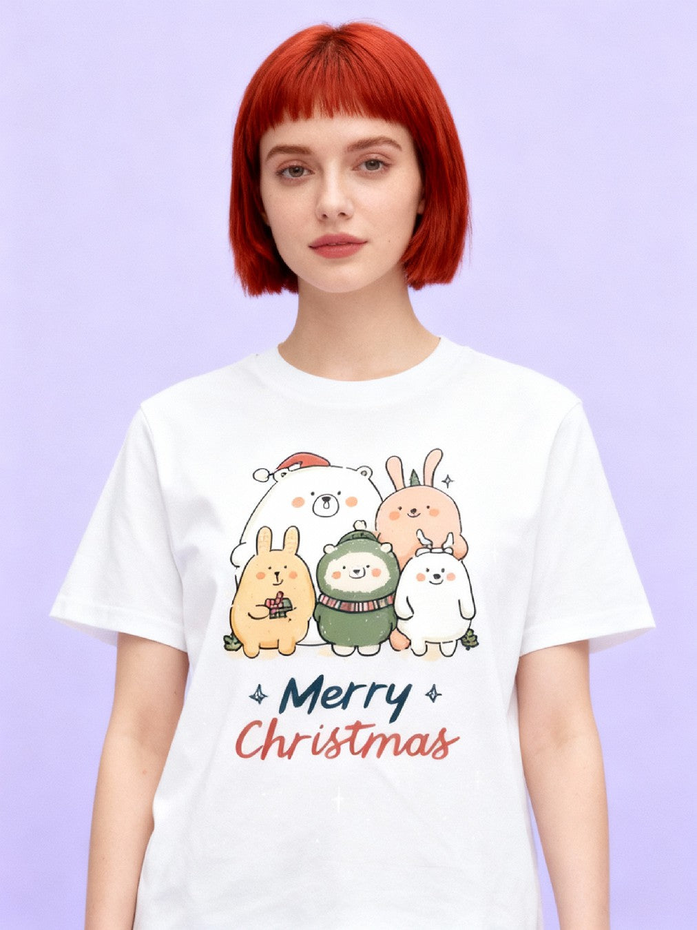 Graphic T-shirt - Kids & Adult Christmas Matching Tee (Animal Family)