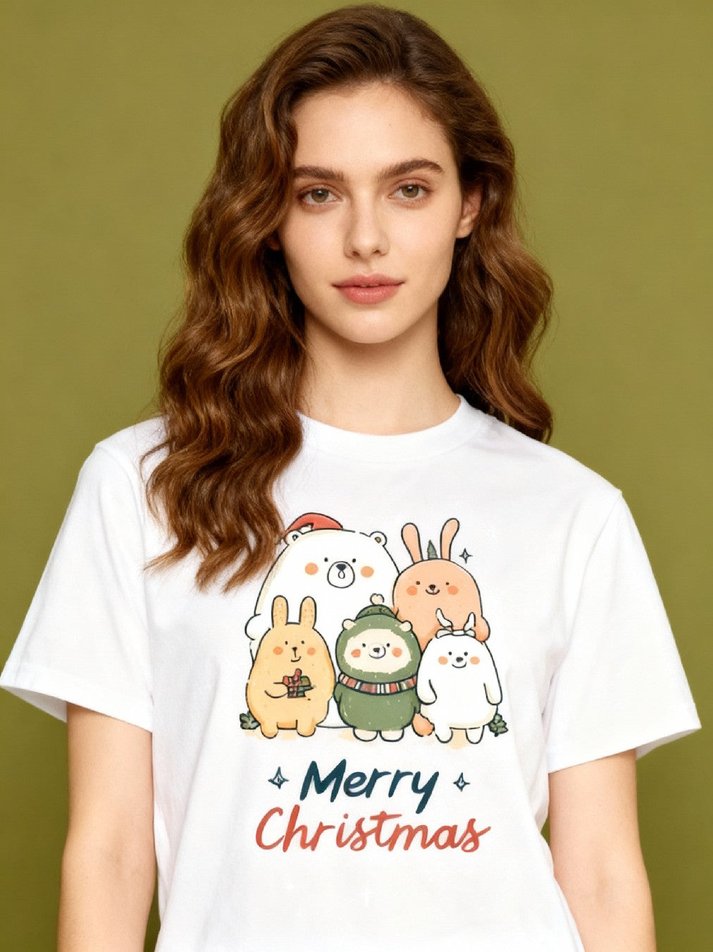 Graphic T-shirt - Kids & Adult Christmas Matching Tee (Animal Family)