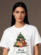 Graphic T-shirt - Kids & Adult Christmas Matching Tee (Family 4 & Tree)