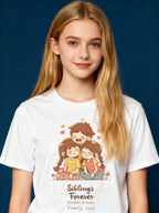Graphic T-shirt - Sisters & Brothers Matching Tee (Siblings Forever, Family Love)