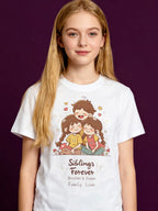Graphic T-shirt - Sisters & Brothers Matching Tee (Siblings Forever, Family Love)