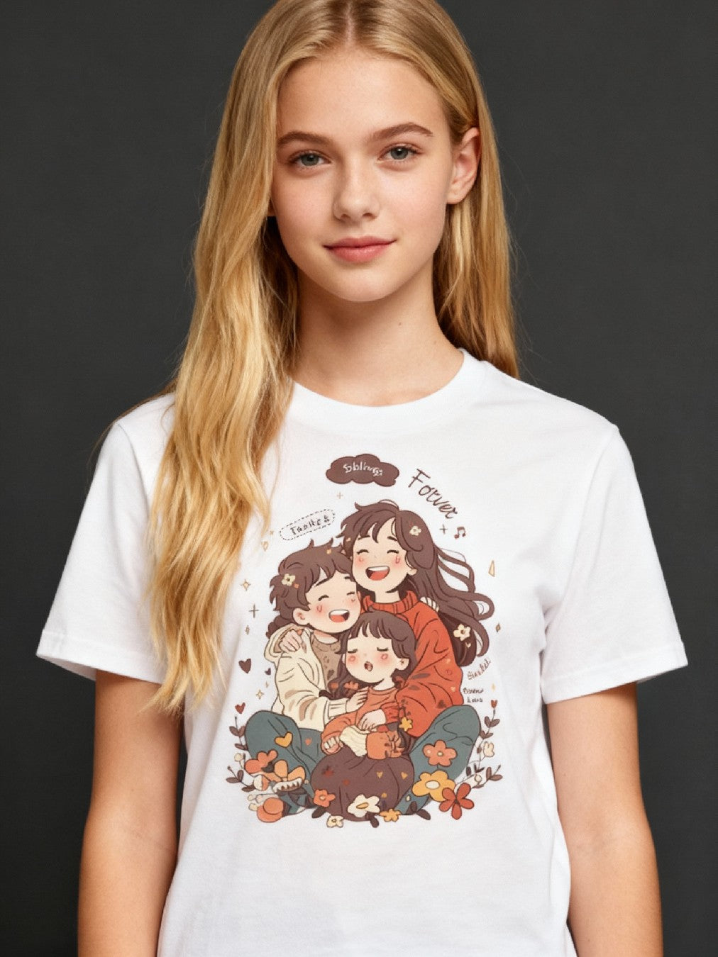 Graphic T-shirt - Sisters & Brothers Matching Tee (Siblings & Family Forever)