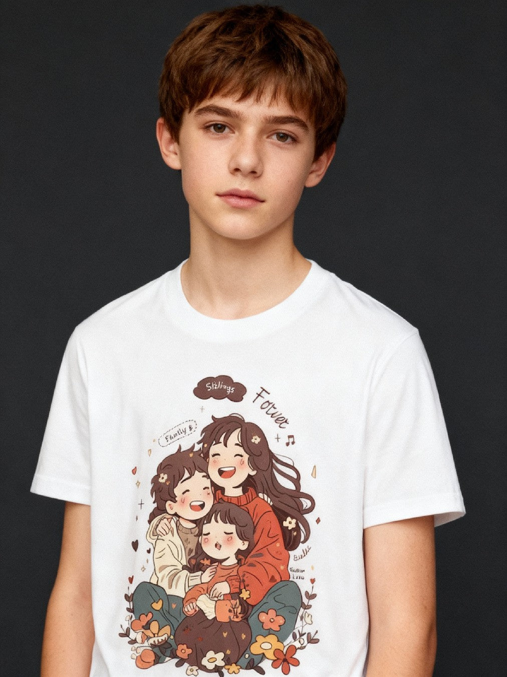 Graphic T-shirt - Sisters & Brothers Matching Tee (Siblings & Family Forever)