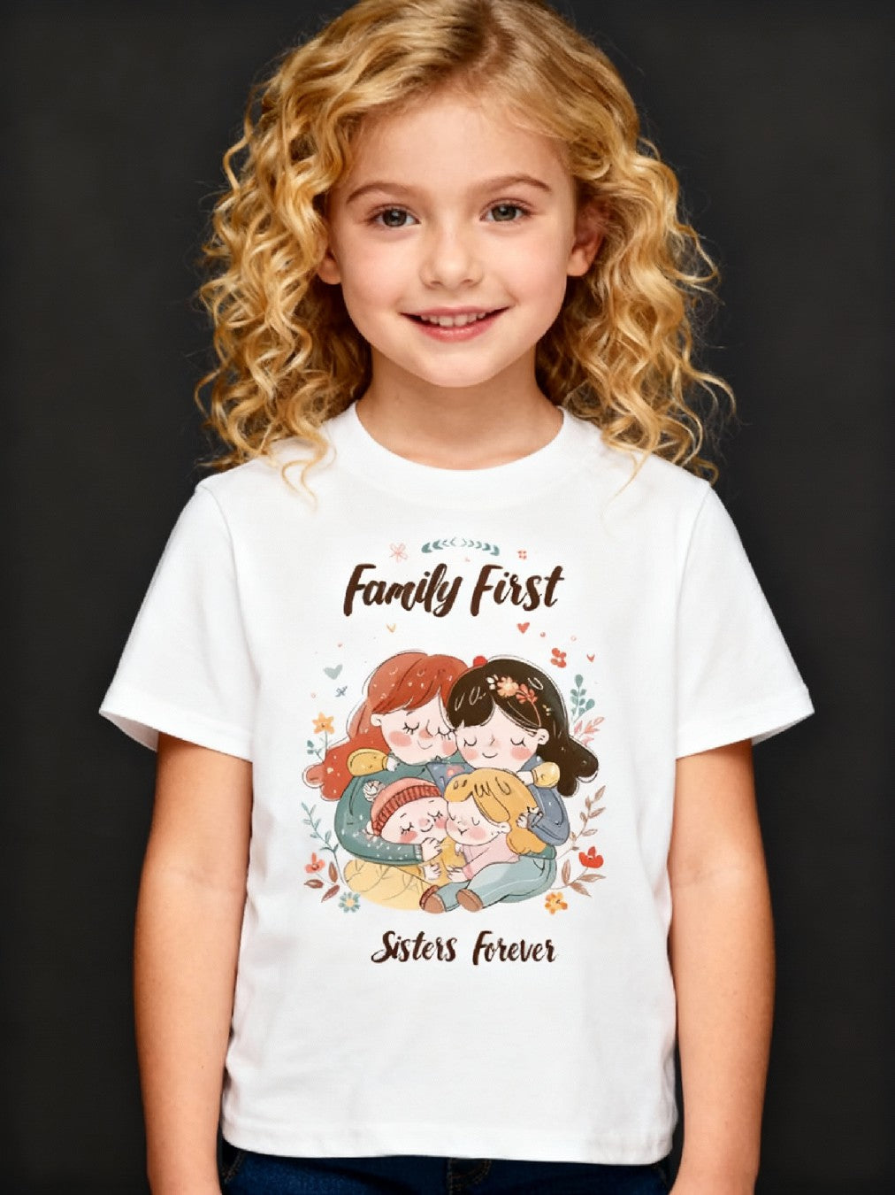 Graphic T-shirt - Sisters Matching Tee (Family First)