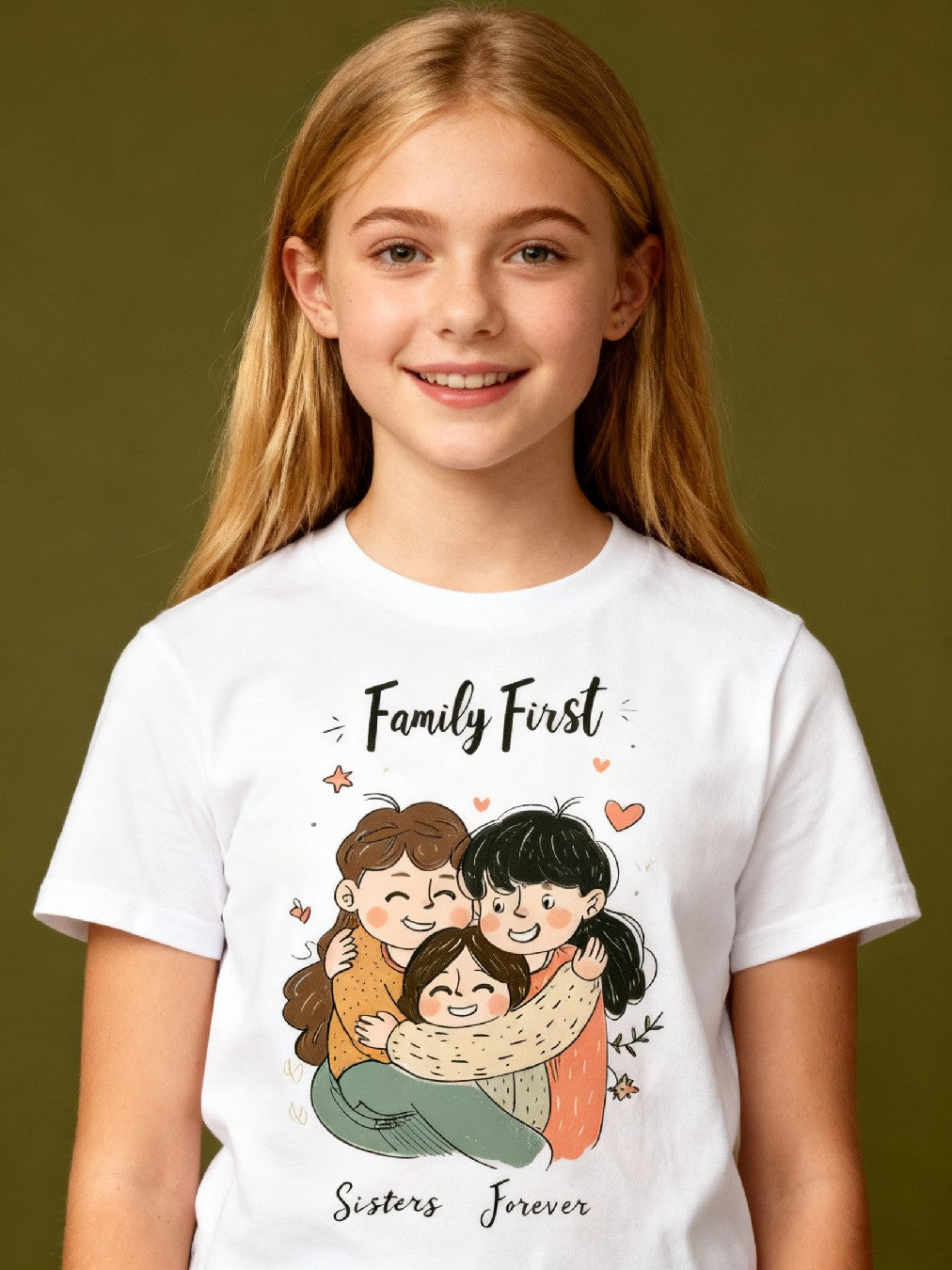 Graphic T-shirt - Sisters Matching Tee (Family First)