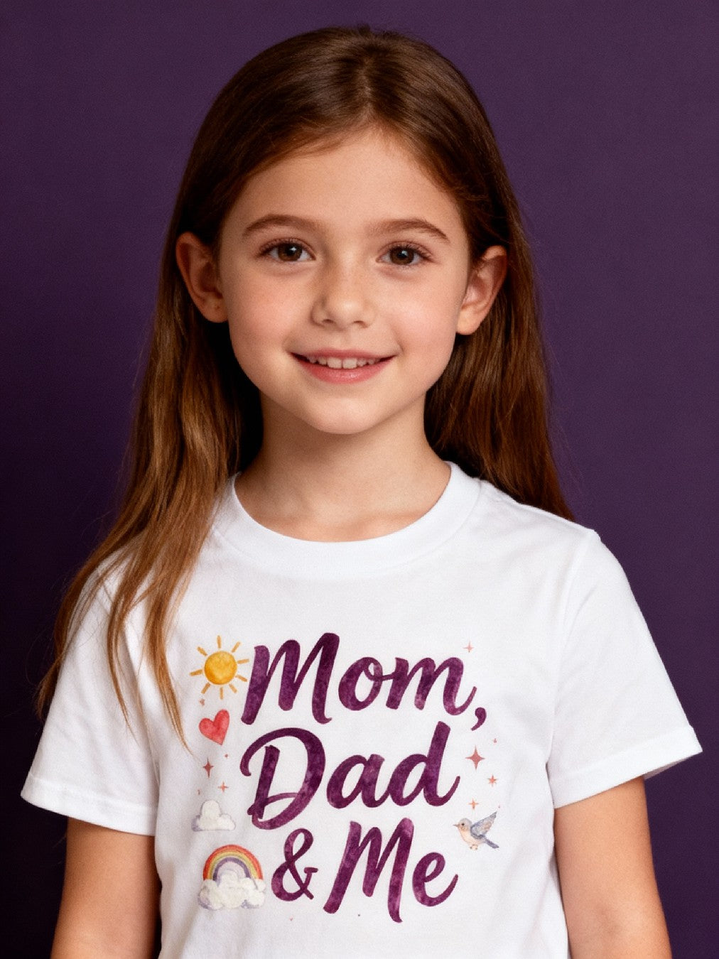 Graphic T-shirt - Heart, Rainbow, Sun Matching Tee (Mom, Dad & Me)