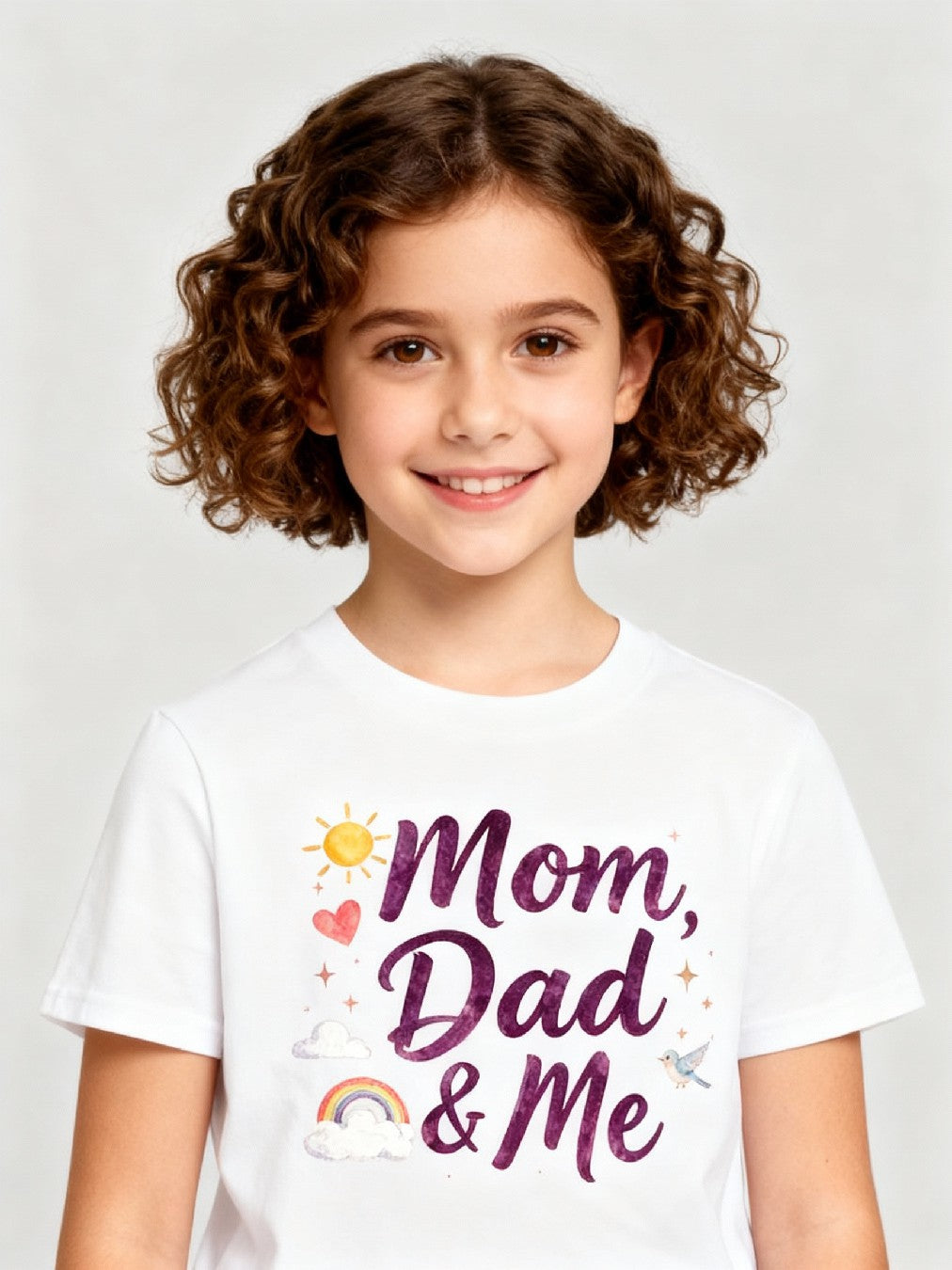 Graphic T-shirt - Heart, Rainbow, Sun Matching Tee (Mom, Dad & Me)