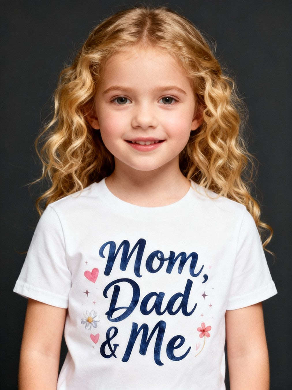 Graphic T-shirt - Heart, Flowers Matching Tee (Mom, Dad & Me)