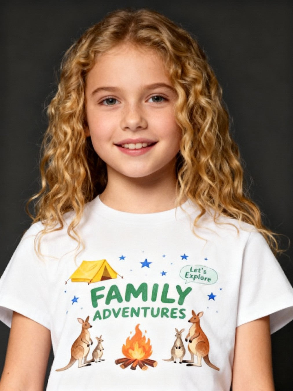 Graphic T-shirt - Kangaroo & Tent Matching Tee (Family Adventure)