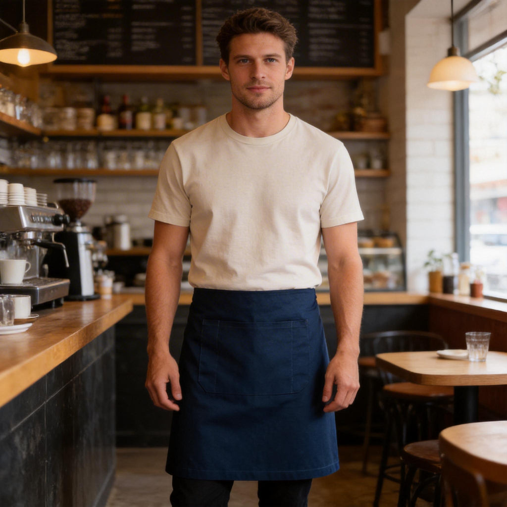 Half Waist Canvas Apron – Custom Printing for Baristas & Café Staff