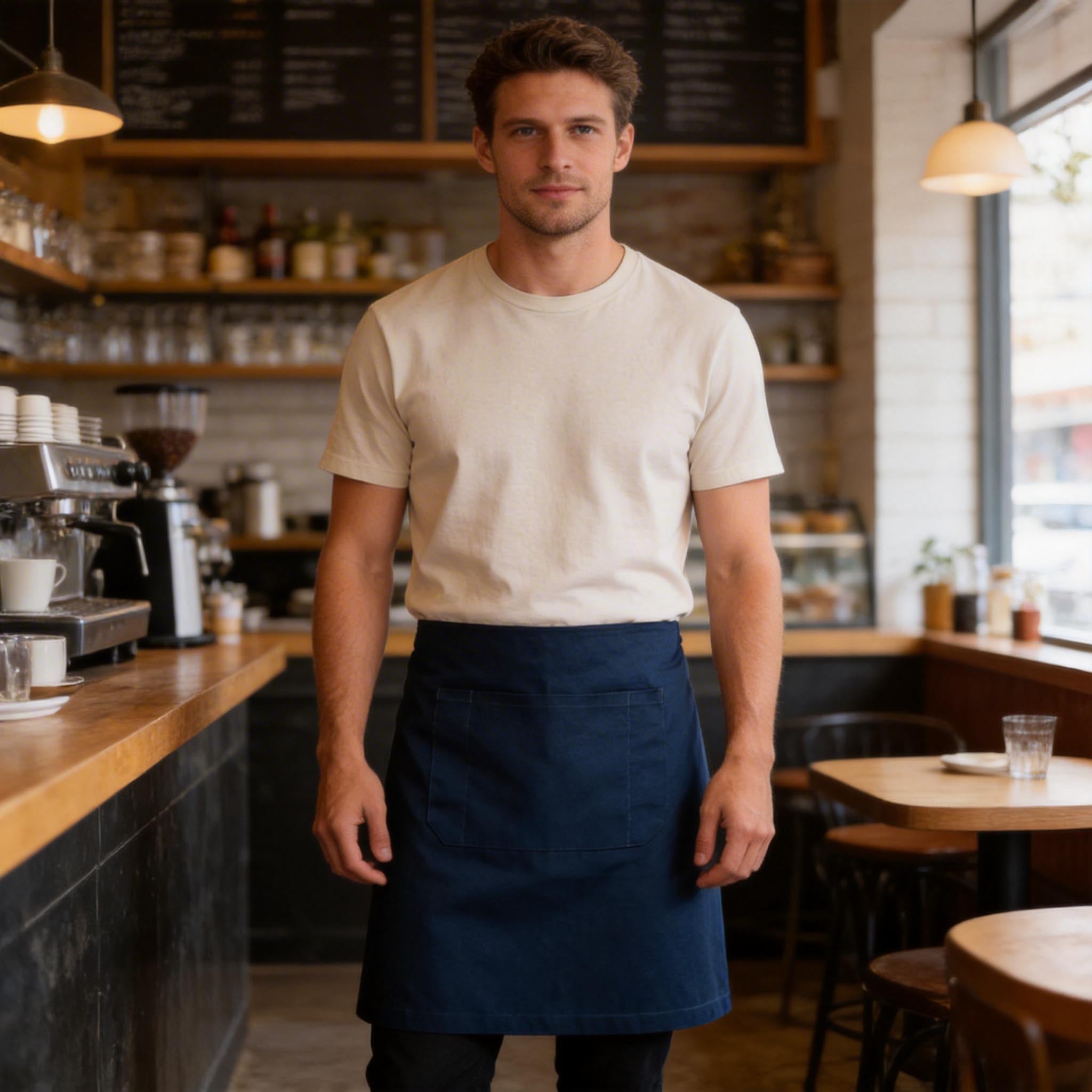 Half Waist Canvas Apron – Custom Printing for Baristas & Café Staff