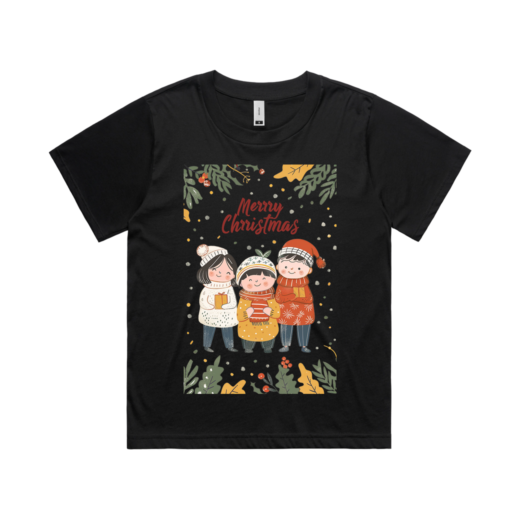 Graphic T-shirt - Kids & Adult Christmas Matching Tee (Family, Leaves & Lights)