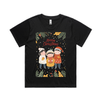 Graphic T-shirt - Kids & Adult Christmas Matching Tee (Family, Leaves & Lights)