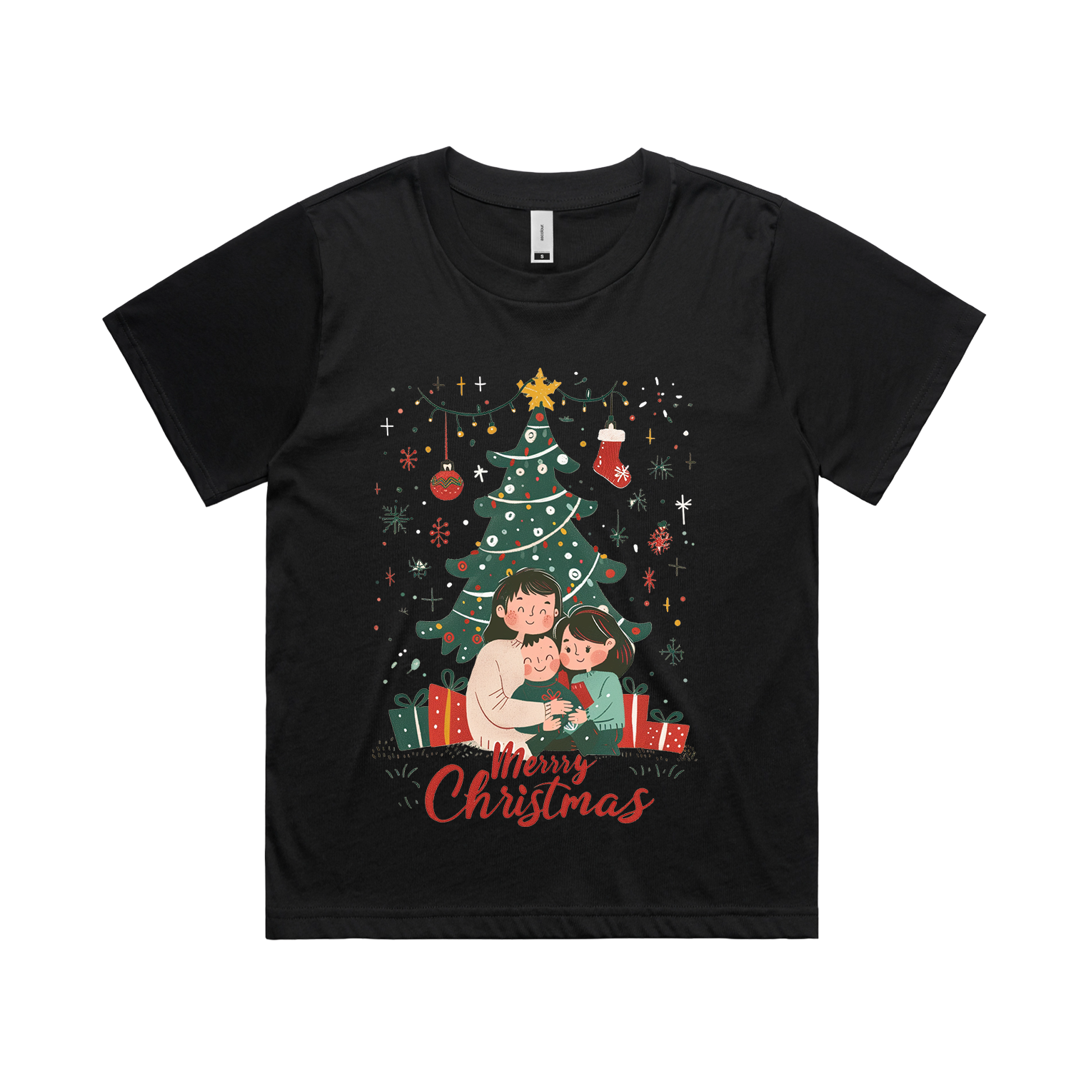 Graphic T-shirt - Kids & Adult Christmas Matching Tee (Tree & Gifts)
