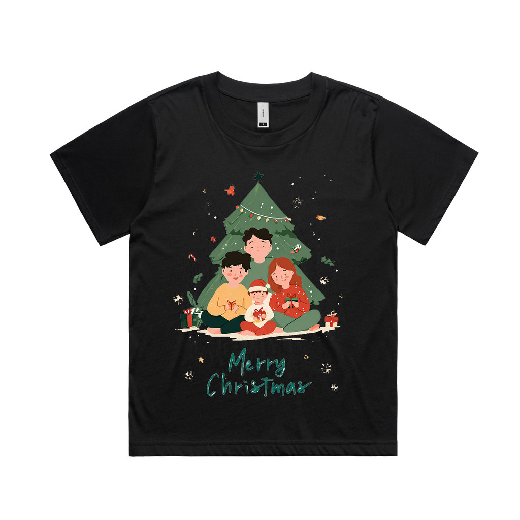 Graphic T-shirt - Kids & Adult Christmas Matching Tee (Family 4 & Tree)