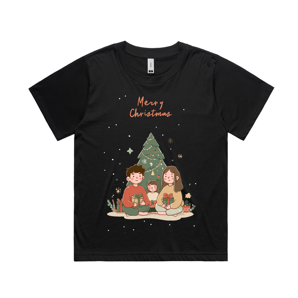 Graphic T-shirt - Kids & Adult Christmas Matching Tee (Family 3 & Tree)