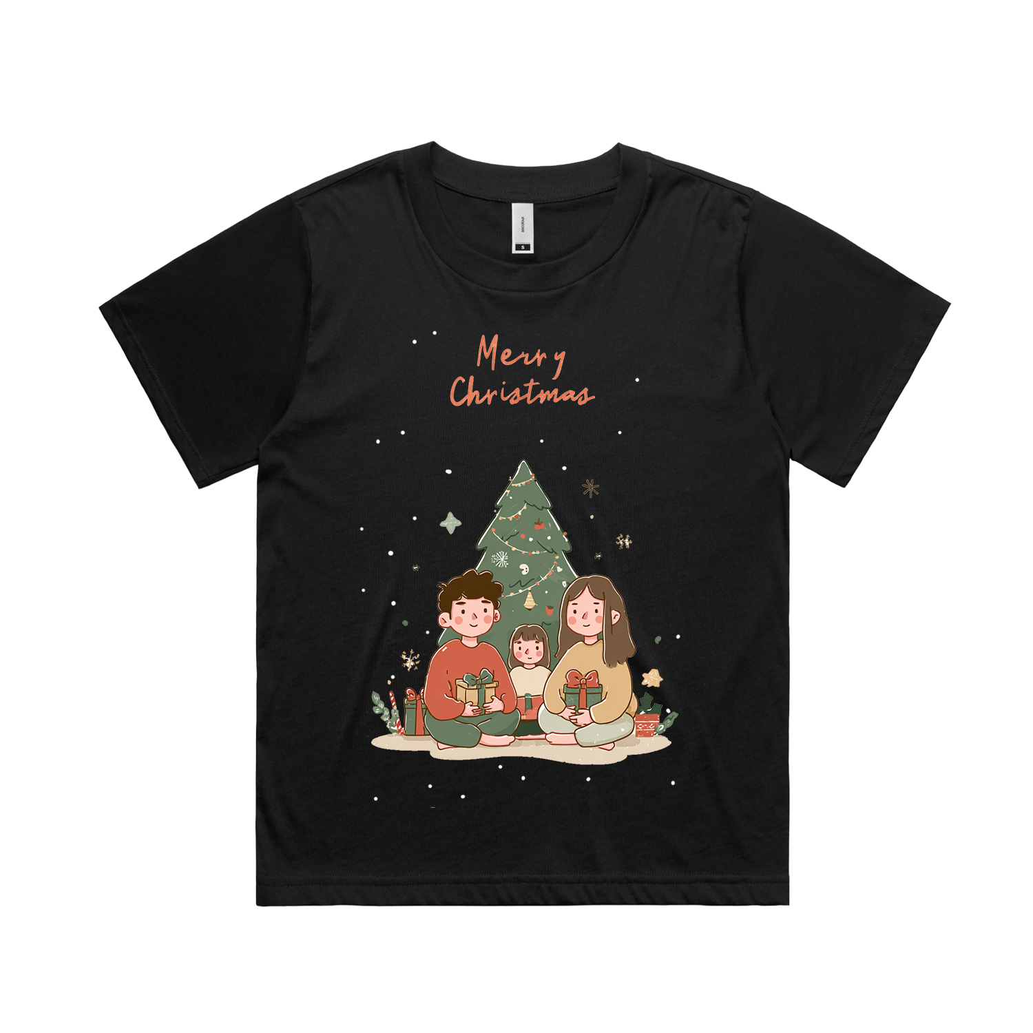 Graphic T-shirt - Kids & Adult Christmas Matching Tee (Family 3 & Tree)