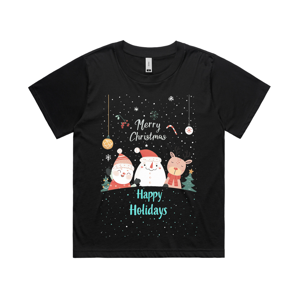 Graphic T-shirt - Kids & Adult Christmas Matching Tee (Santa, Snowman & Reindeer)