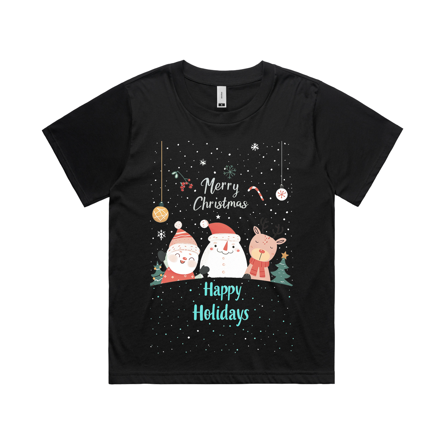 Graphic T-shirt - Kids & Adult Christmas Matching Tee (Santa, Snowman & Reindeer)
