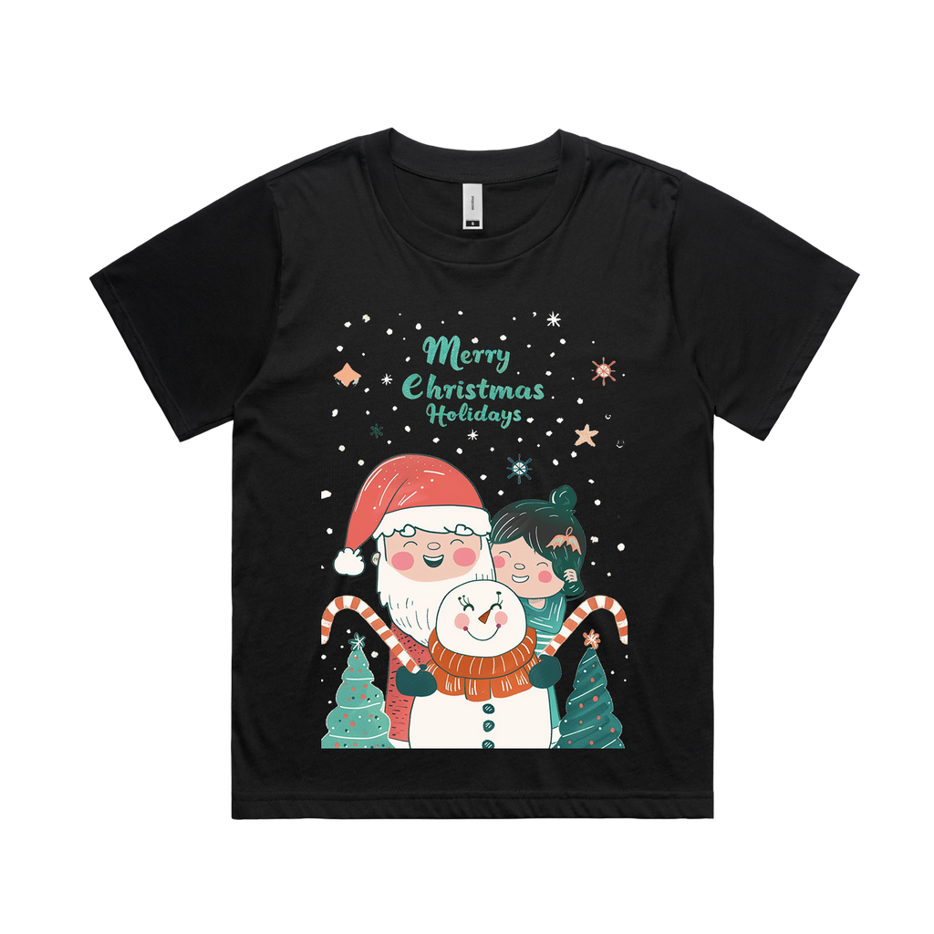 Graphic T-shirt - Kids & Adult Christmas Matching Tee (Santa, Snowman & Child)