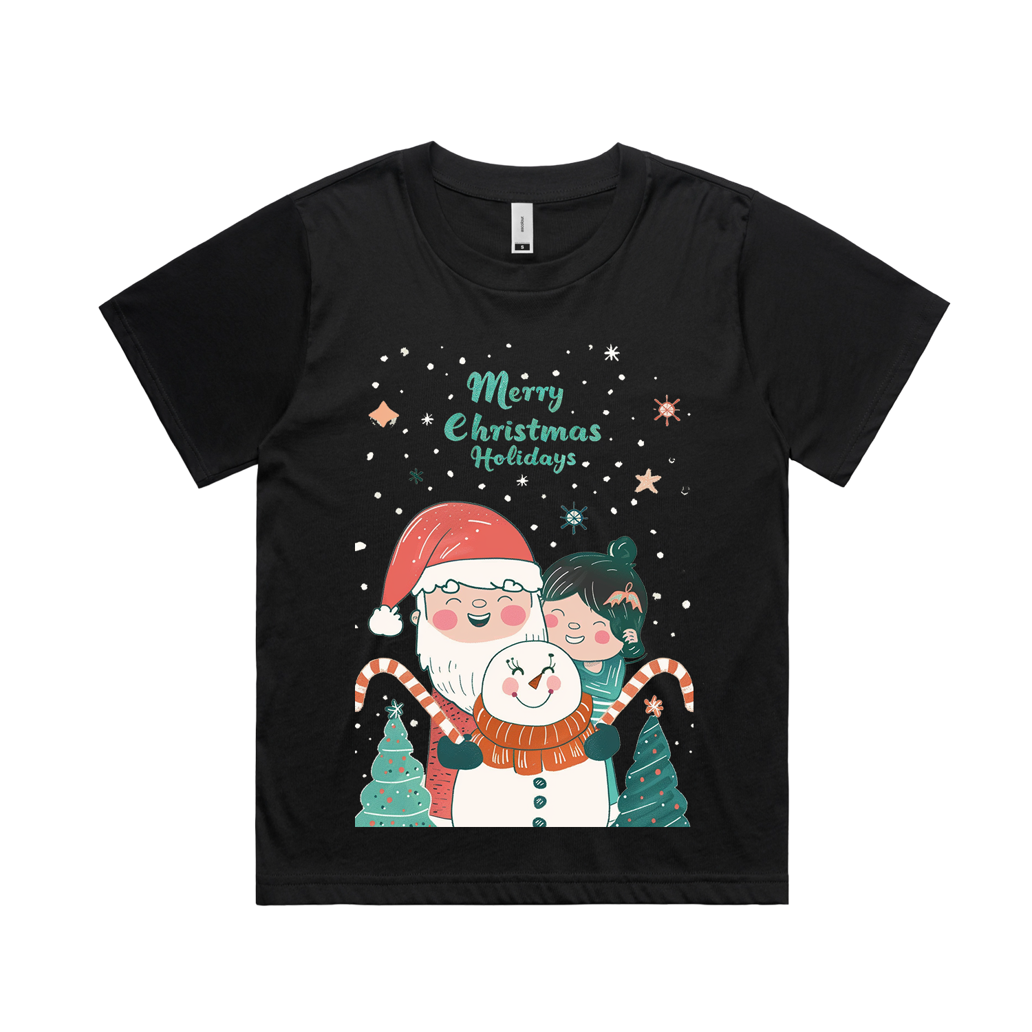 Graphic T-shirt - Kids & Adult Christmas Matching Tee (Santa, Snowman & Child)