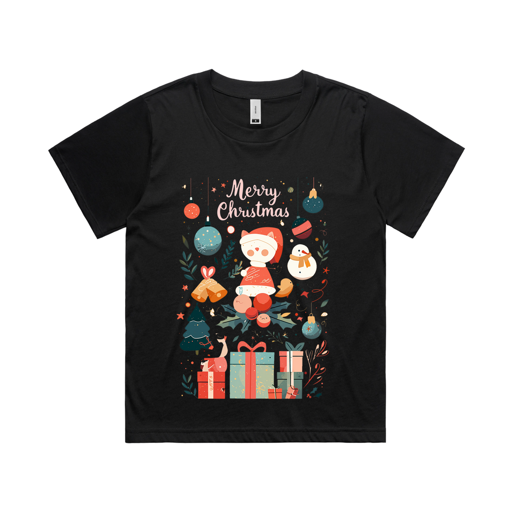Graphic T-shirt - Kids & Adult Christmas Matching Tee (Santa & Ornaments)