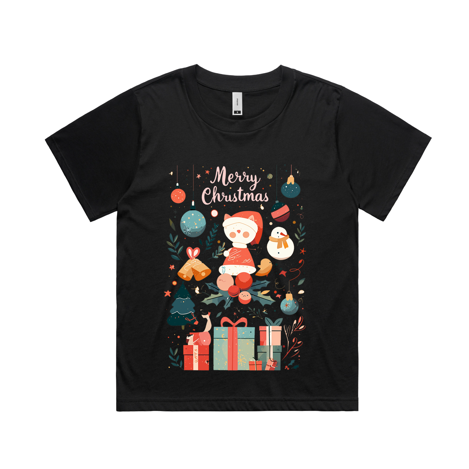 Graphic T-shirt - Kids & Adult Christmas Matching Tee (Santa & Ornaments)