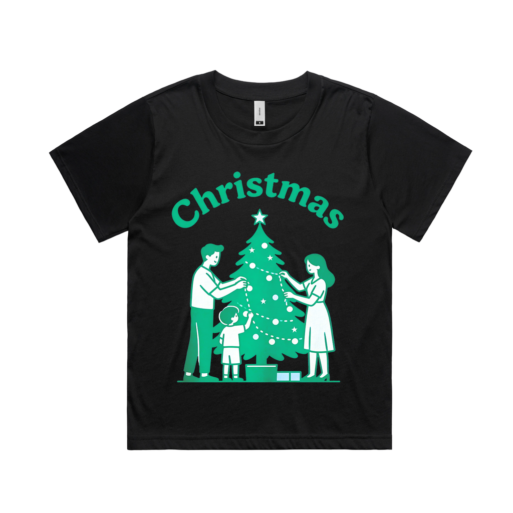 Graphic T-shirt - Kids & Adult Christmas Matching Tee (Minimal Tree)