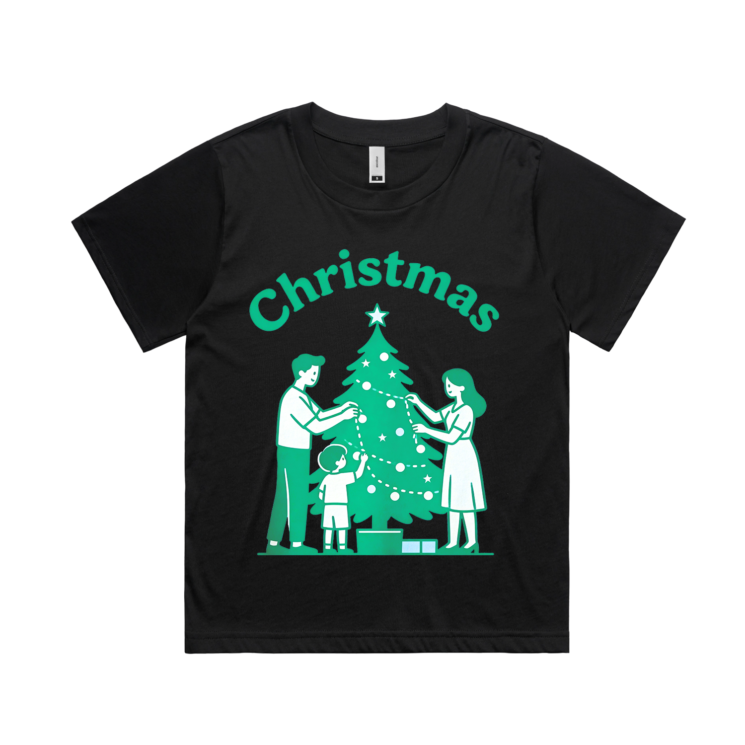 Graphic T-shirt - Kids & Adult Christmas Matching Tee (Minimal Tree)