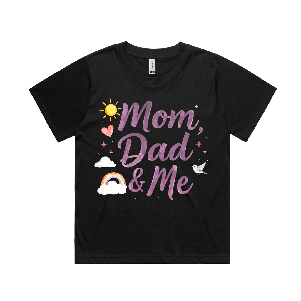 Graphic T-shirt - Heart, Rainbow, Sun Matching Tee (Mom, Dad & Me)
