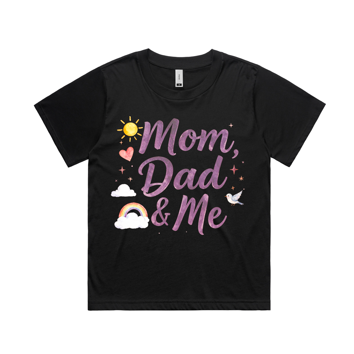 Graphic T-shirt - Heart, Rainbow, Sun Matching Tee (Mom, Dad & Me)