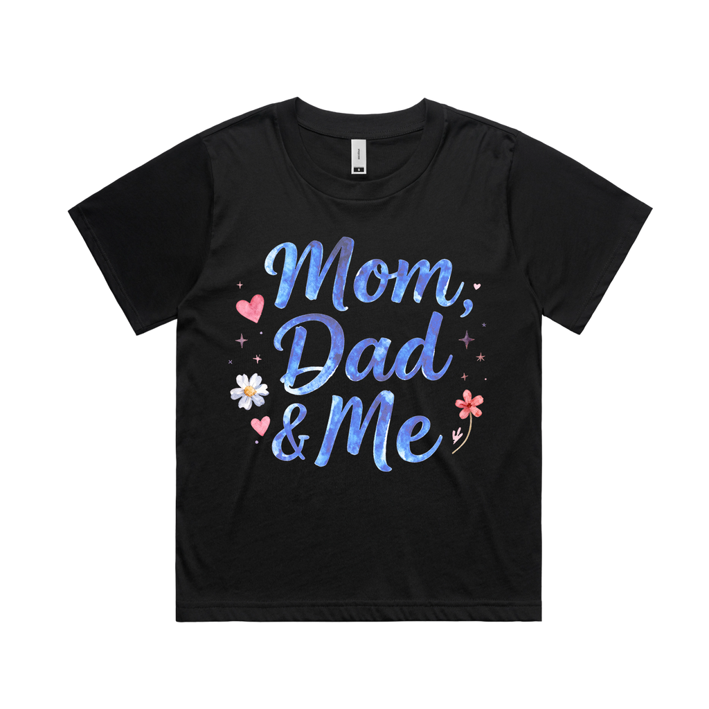 Graphic T-shirt - Heart, Flowers Matching Tee (Mom, Dad & Me)