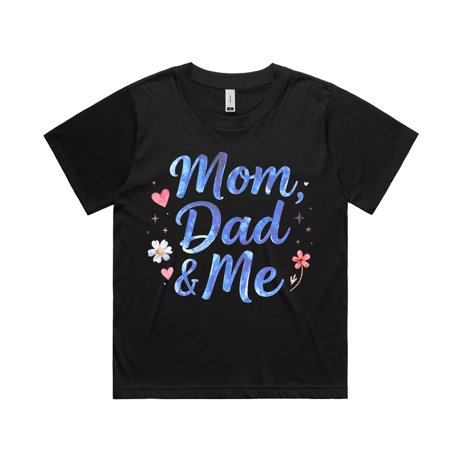 Graphic T-shirt - Heart, Flowers Matching Tee (Mom, Dad & Me)