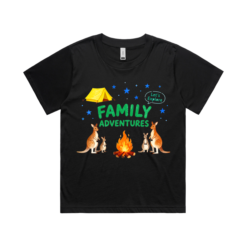 Graphic T-shirt - Kangaroo & Tent Matching Tee (Family Adventure)