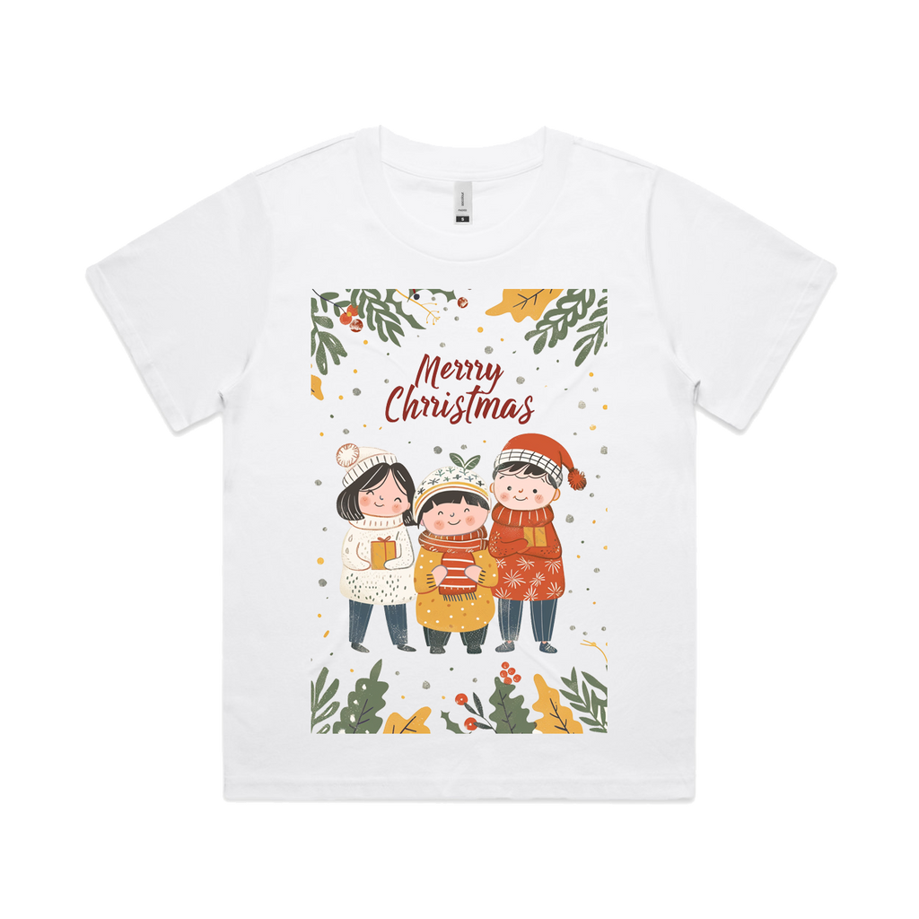 Graphic T-shirt - Kids & Adult Christmas Matching Tee (Family, Leaves & Lights)