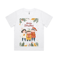 Graphic T-shirt - Kids & Adult Christmas Matching Tee (Family, Leaves & Lights)