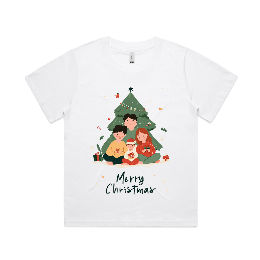 Graphic T-shirt - Kids & Adult Christmas Matching Tee (Family 4 & Tree)