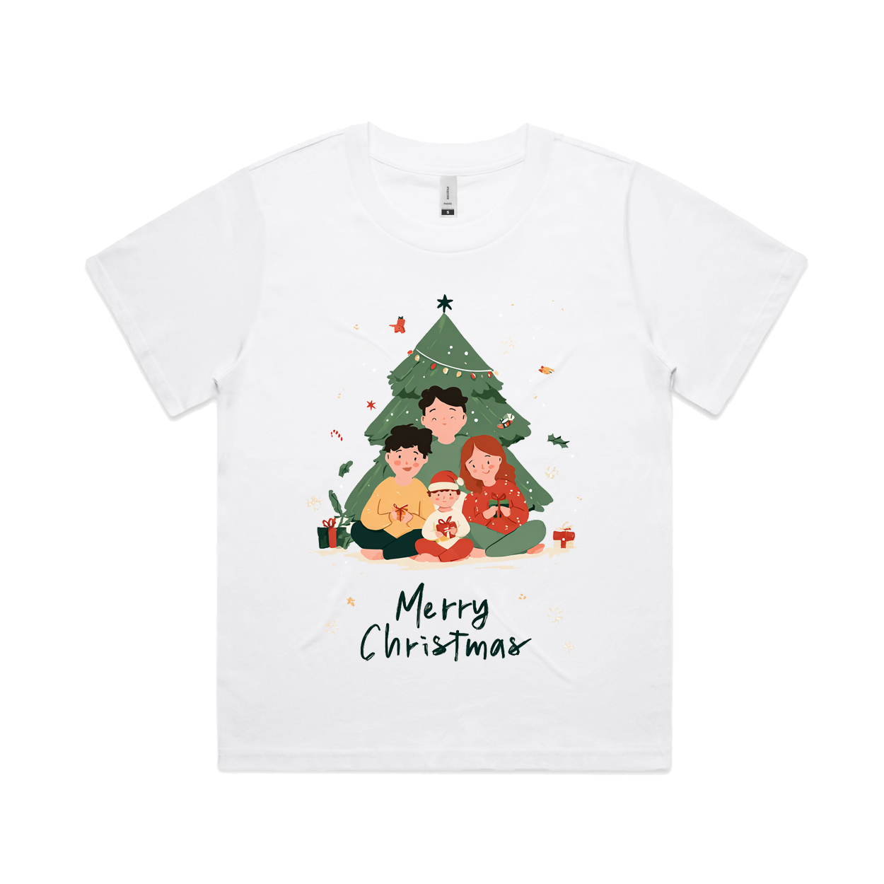 Graphic T-shirt - Kids & Adult Christmas Matching Tee (Family 4 & Tree)