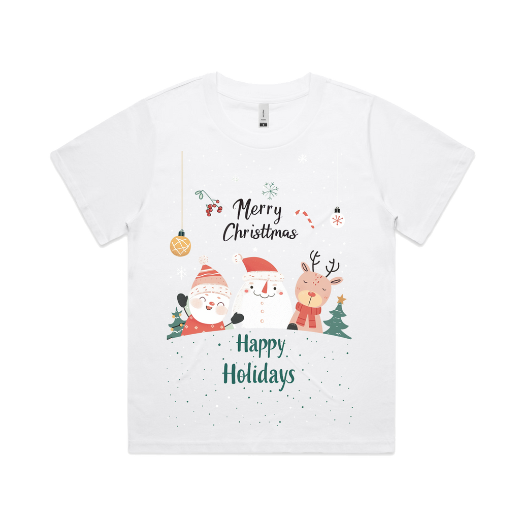 Graphic T-shirt - Kids & Adult Christmas Matching Tee (Santa, Snowman & Reindeer)