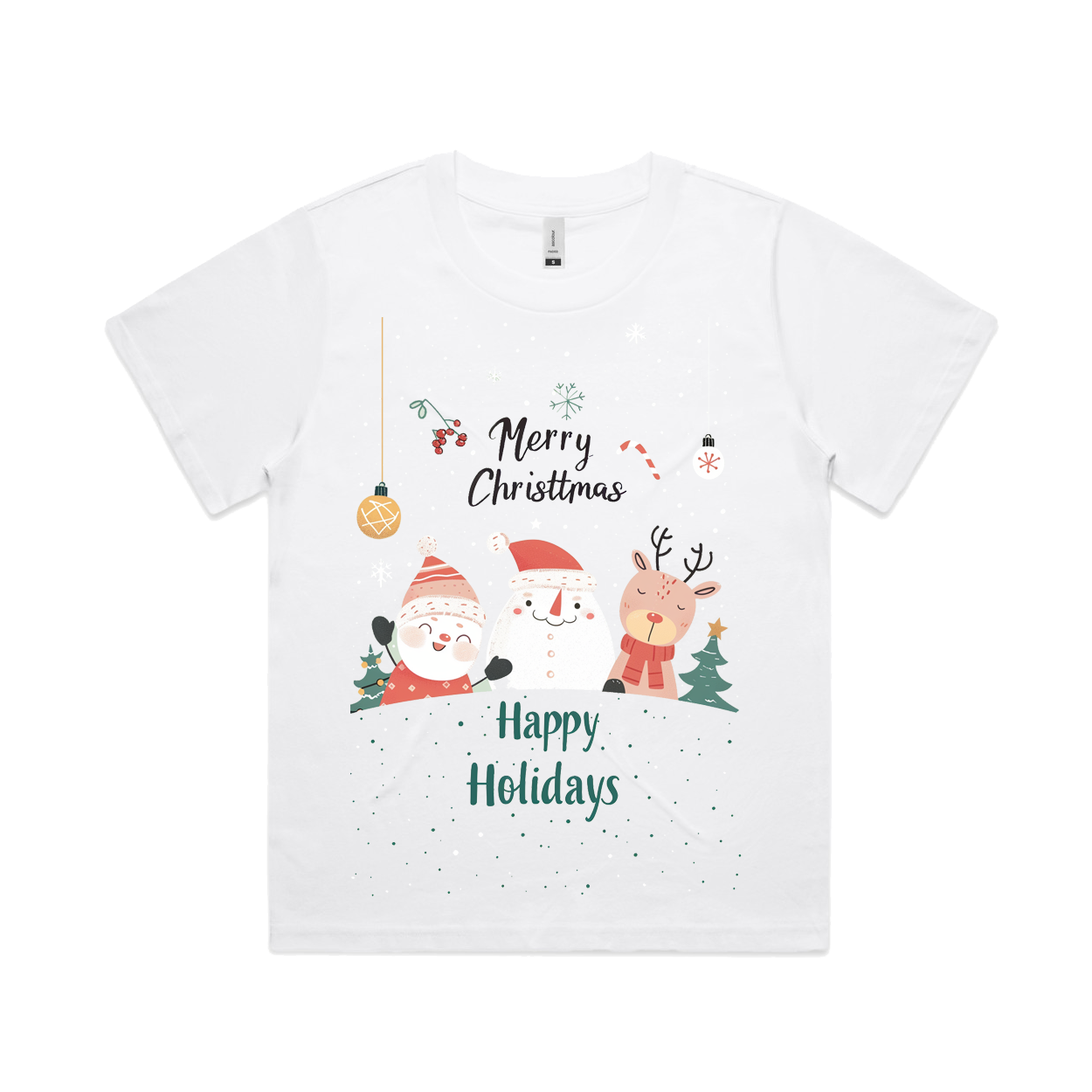 Graphic T-shirt - Kids & Adult Christmas Matching Tee (Santa, Snowman & Reindeer)