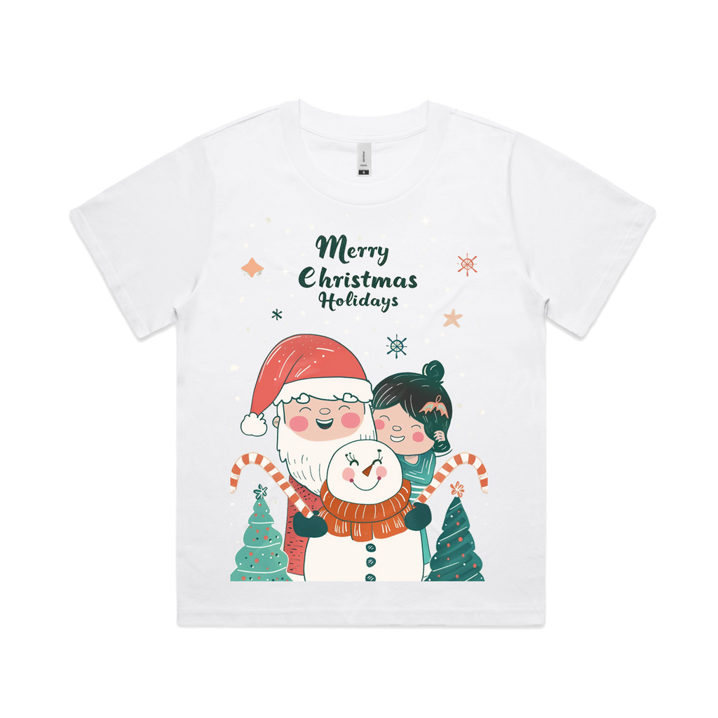 Graphic T-shirt - Kids & Adult Christmas Matching Tee (Santa, Snowman & Child)