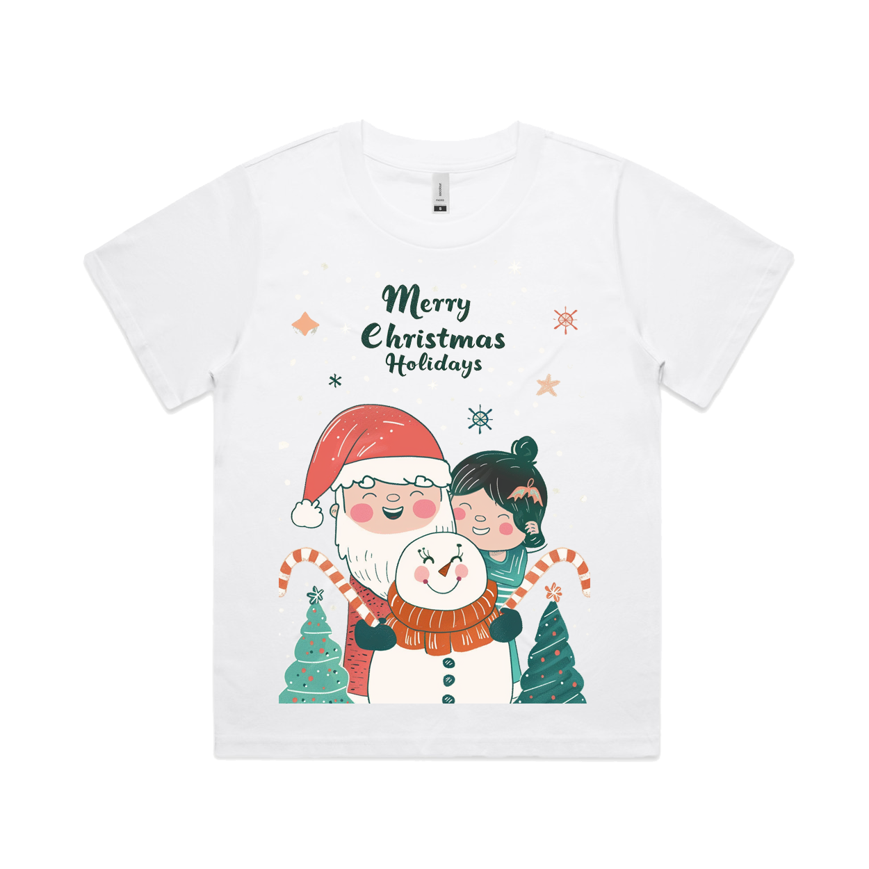 Graphic T-shirt - Kids & Adult Christmas Matching Tee (Santa, Snowman & Child)
